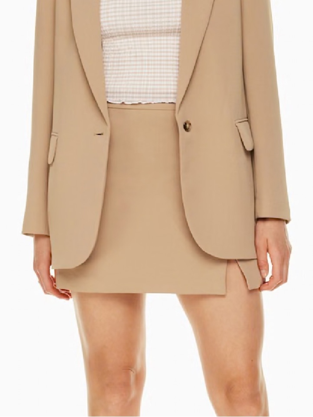 Wilfred Camel Crepe Pencil Skirt